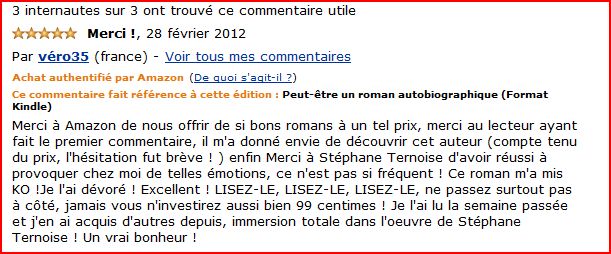 raction de lectrice vronique sur Amazon