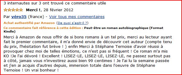 raction de lectrice vronique sur Amazon